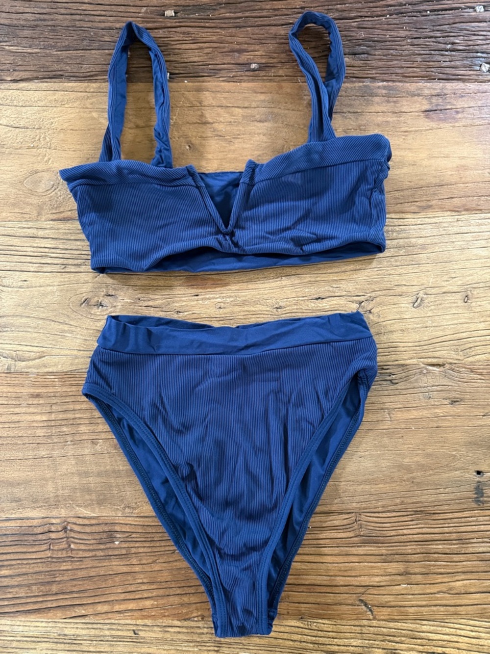 L*Space Navy Ribbed Two-Piece Bikini Set